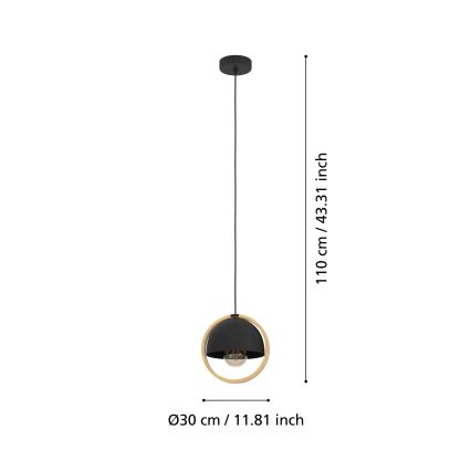 Eglo - Lestenec na vrvici 1xE27/40W/230V