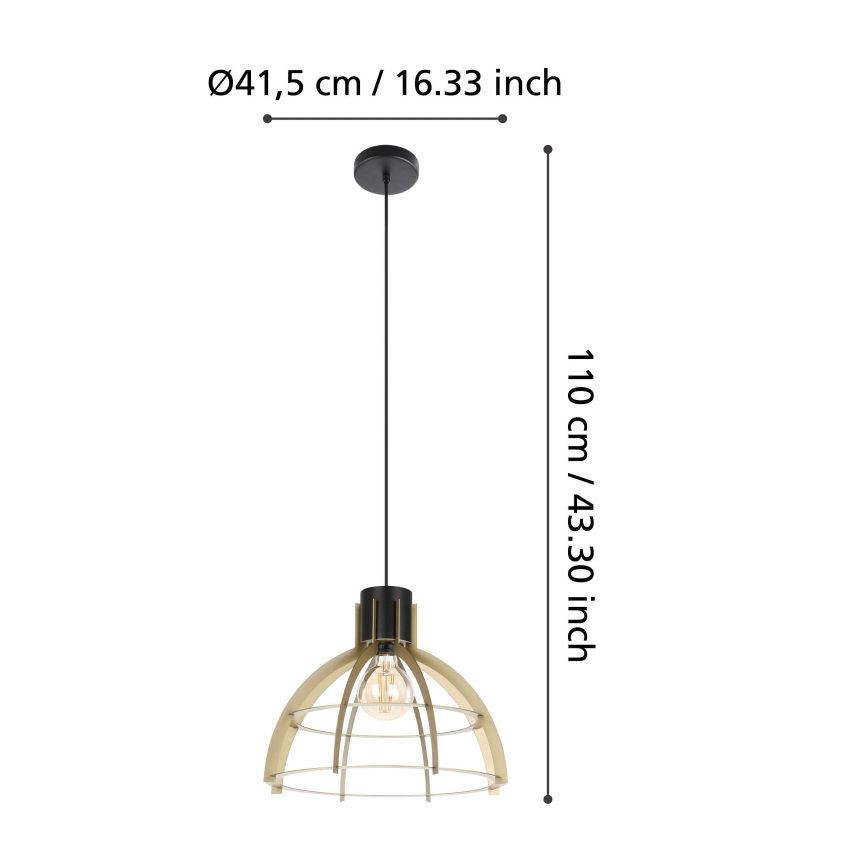 Eglo - Lestenec na vrvici 1xE27/40W/230V zlata