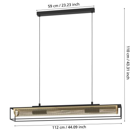 Eglo - Lestenec na vrvici 4xE27/40W/230V