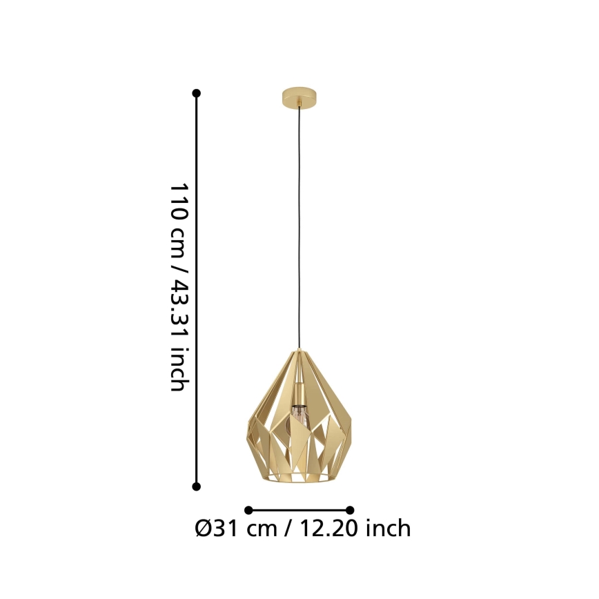 Eglo - Lestenec na vrvici 1xE27/60W/230V pr. 31 cm