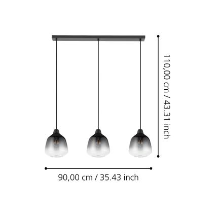 Eglo - Lestenec na vrvici 3xE27/40W/230V