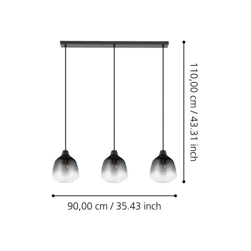 Eglo - Lestenec na vrvici 3xE27/40W/230V