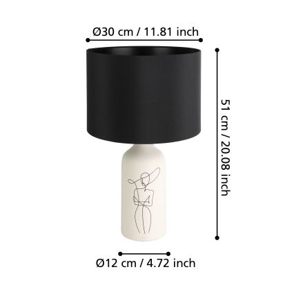 Eglo - Namizna svetilka 1xE27/40W/230V črna/bela