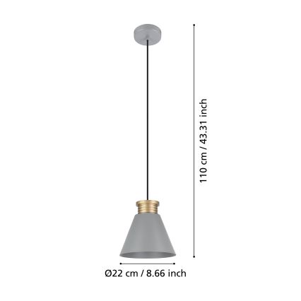 Eglo - Lestenec na vrvici 1xE27/40W/230V