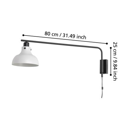 Eglo - Stenska svetilka 1xE27/40W/230V