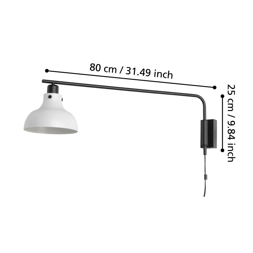 Eglo - Stenska svetilka 1xE27/40W/230V