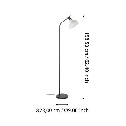 Eglo 43844 - Stoječa svetilka MATLOCK 1xE27/40W/230V