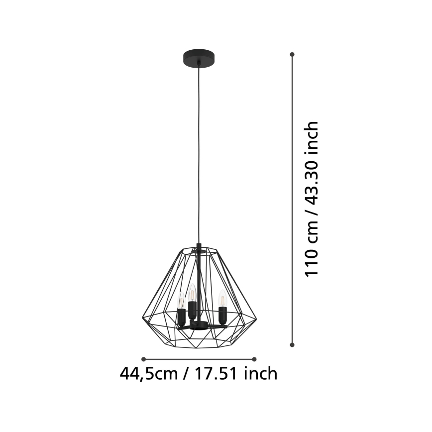 Eglo - Lestenec na vrvici 3xE14/40W/230V