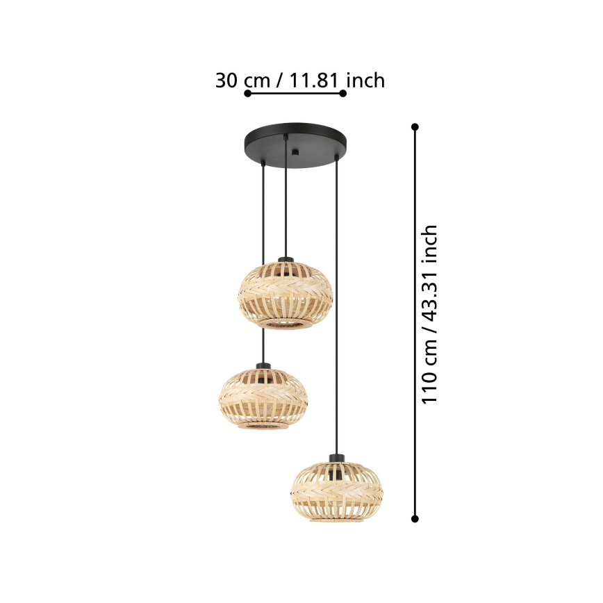 Eglo - Lestenec na vrvici 3xE27/40W/230V pr. 48 cm