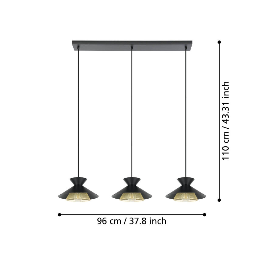 Eglo - Lestenec na vrvici 3xE27/40W/230V