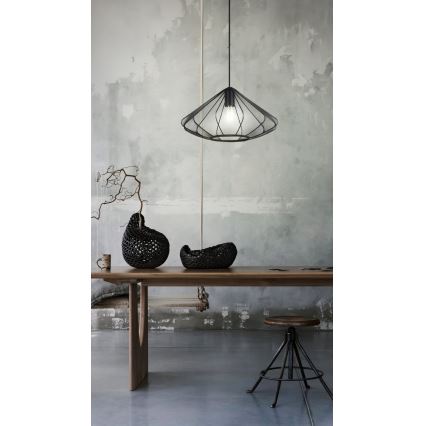 Eglo - Lestenec na vrvici 1xE27/40W/230V pr. 42,5 cm črna