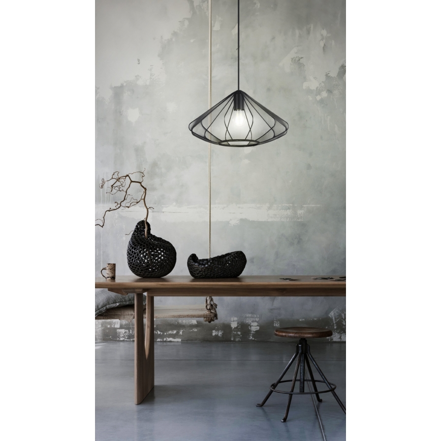 Eglo - Lestenec na vrvici 1xE27/40W/230V pr. 42,5 cm črna