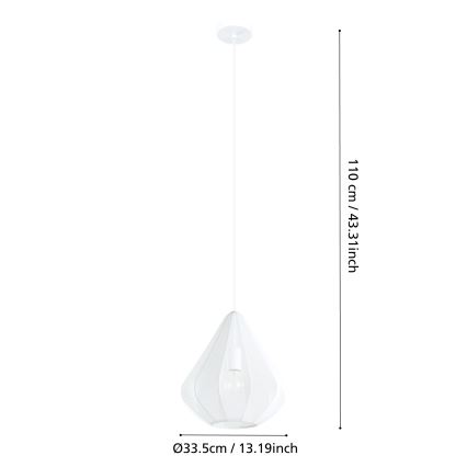 Eglo - Lestenec na vrvici 1xE27/40W/230V pr. 33,5 cm bela