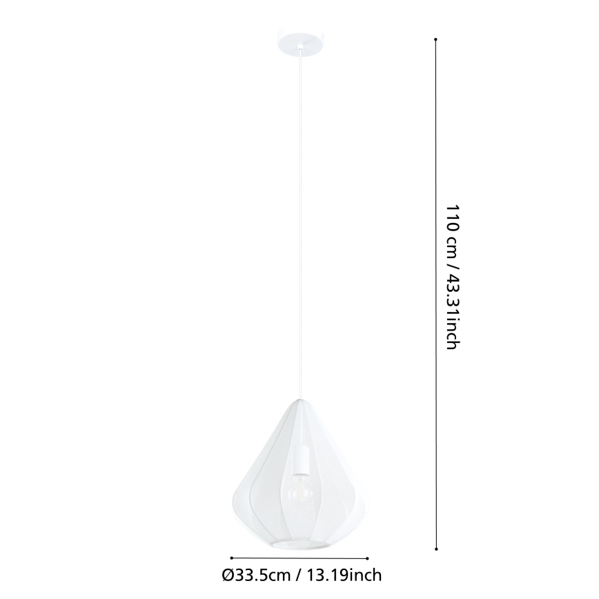 Eglo - Lestenec na vrvici 1xE27/40W/230V pr. 33,5 cm bela