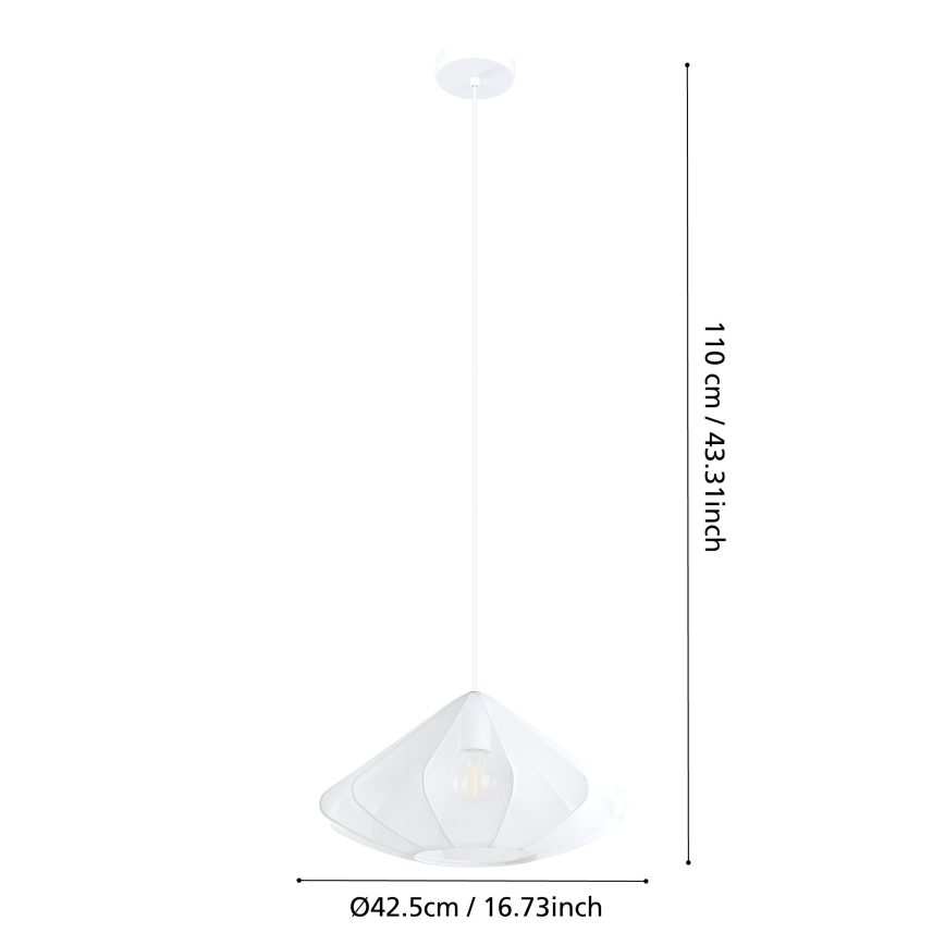 Eglo - Lestenec na vrvici 1xE27/40W/230V pr. 42,5 cm bela