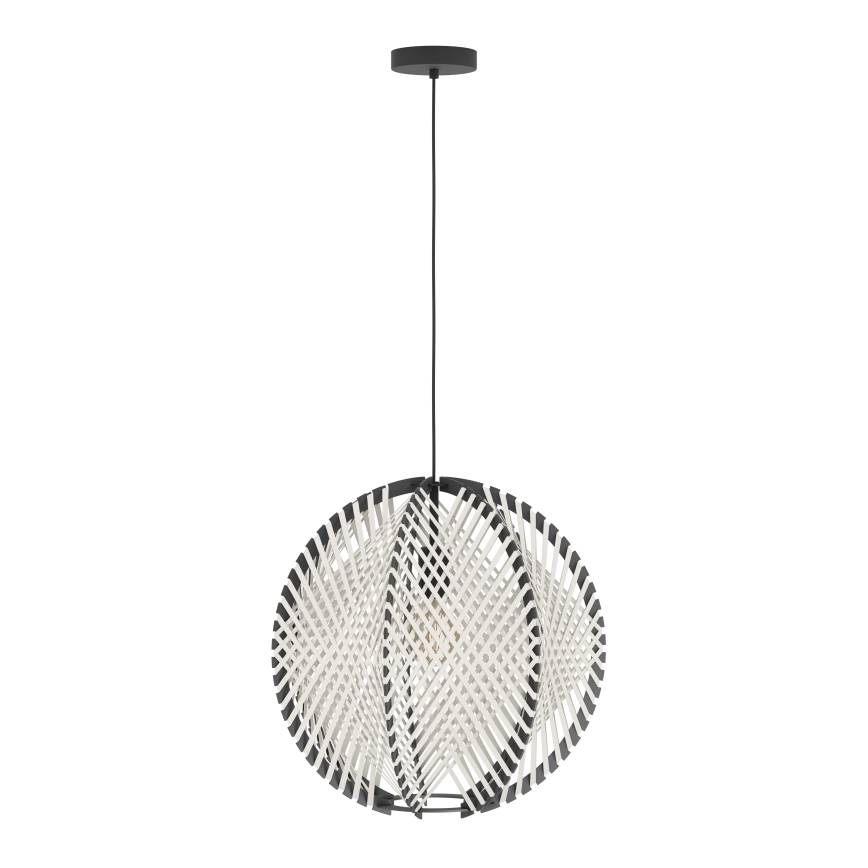 Eglo - Lestenec na vrvici 1xE27/40W/230V pr. 48 cm bela/črna