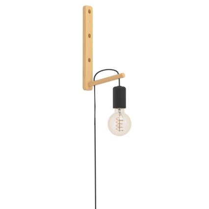 Eglo - Stenska svetilka 1xE27/10W/230V guma fig rjava/črna