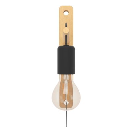 Eglo - Stenska svetilka 1xE27/10W/230V guma fig rjava/črna