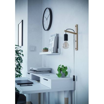 Eglo - Stenska svetilka 1xE27/10W/230V guma fig rjava/črna
