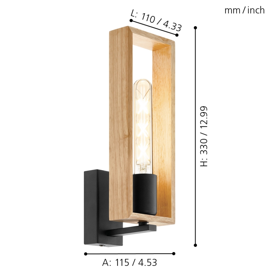 Eglo - Stenska svetilka 1xE27/60W/230V - FSC certifikat