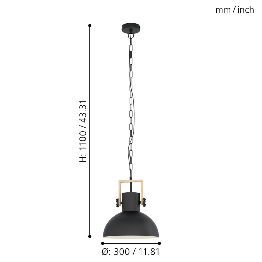 Eglo - Lestenec na verigi 1xE27/28W/230V - FSC certifikat