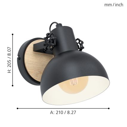 Eglo - Stenska svetilka 1xE27/28W/230V