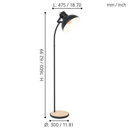 Eglo - Talna svetilka 1xE27/28W/230V - FSC certifikat