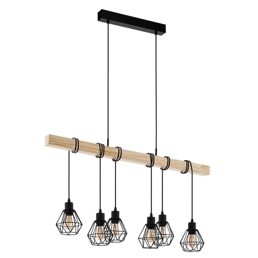 Eglo - Lestenec na vrvici TOWNSHEND 6xE27/60W/230V - FSC certifikat