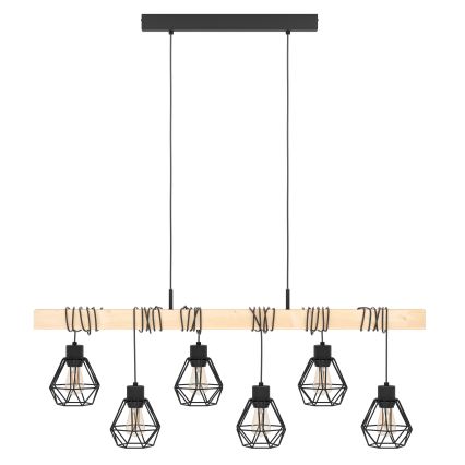 Eglo - Lestenec na vrvici TOWNSHEND 6xE27/60W/230V - FSC certifikat