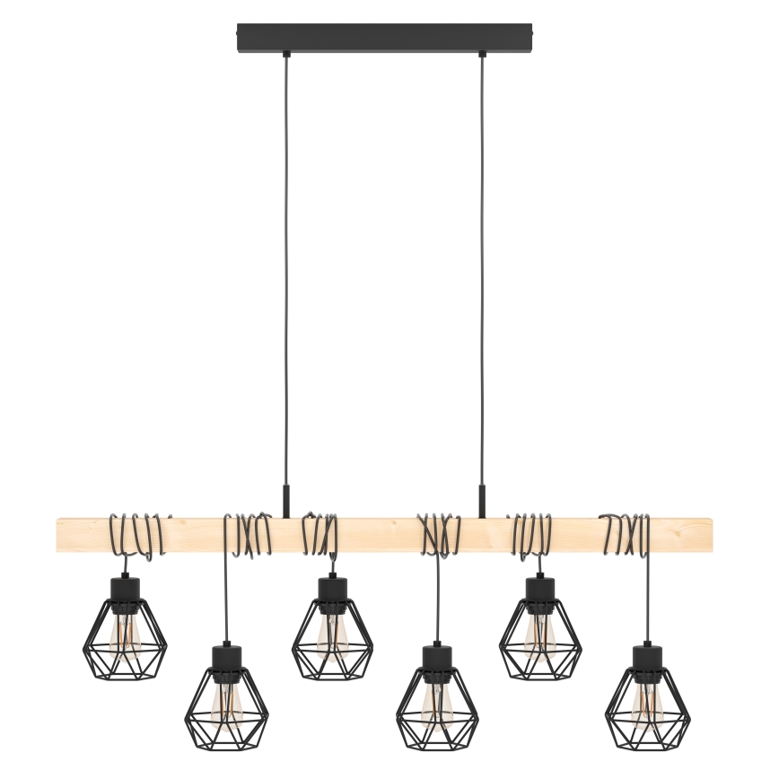 Eglo - Lestenec na vrvici TOWNSHEND 6xE27/60W/230V - FSC certifikat
