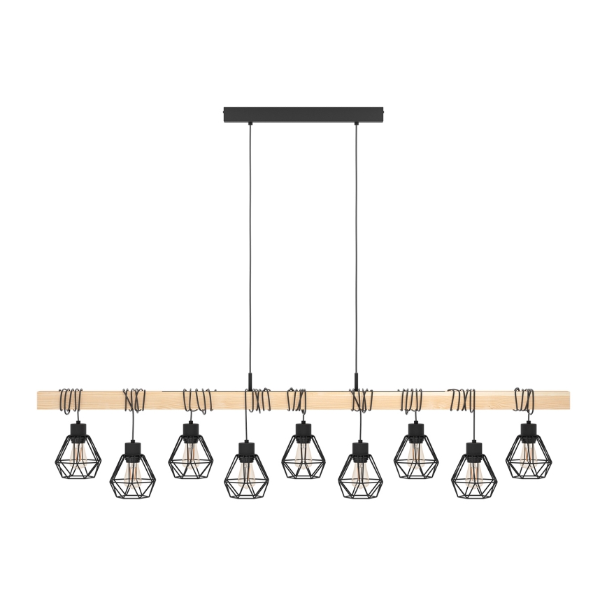 Eglo - Lestenec na vrvi TOWNSHEND 9xE27/60W/230V