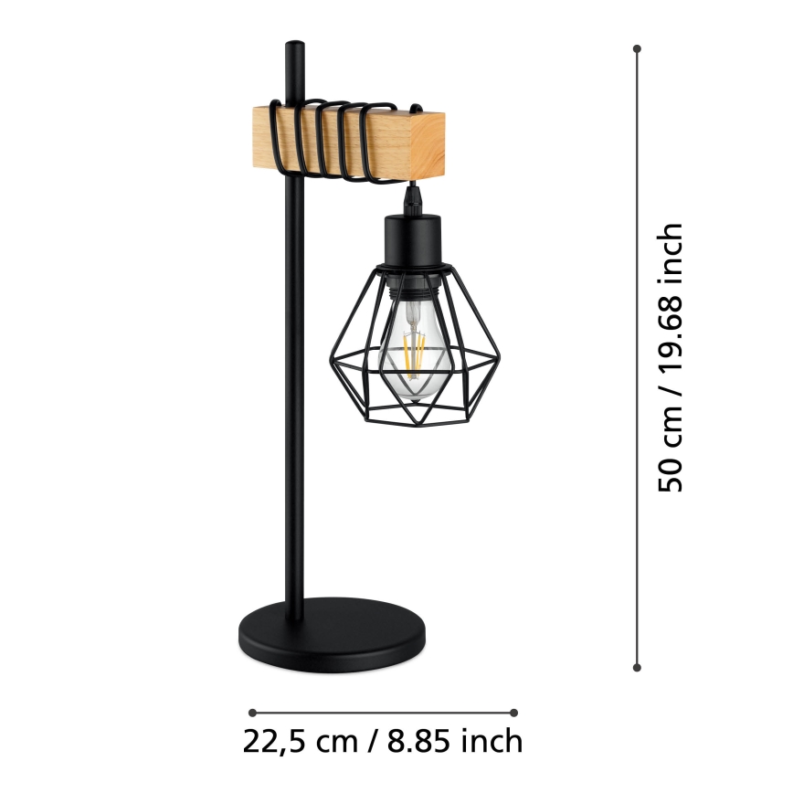 Eglo - Namizna svetilka TOWNSHEND 1xE27/60W/230V - FSC certifikat