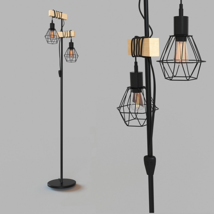 Eglo - Stoječa svetilka TOWNSHEND 2xE27/60W/230V