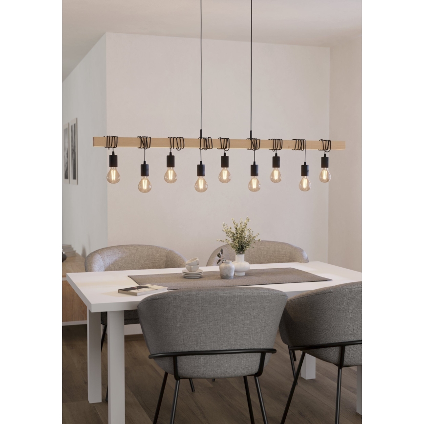 Eglo - Lestenec na vrvici TOWNSHEND 9xE27/60W/230V