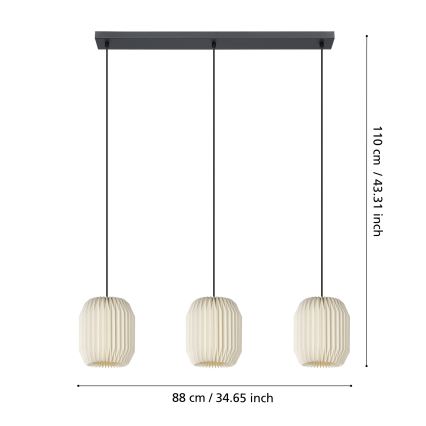 Eglo - Lestenec na vrvici 3xE27/40W/230V