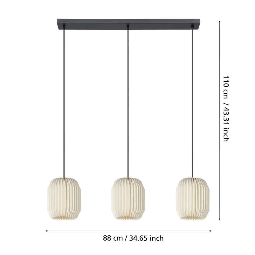 Eglo - Lestenec na vrvici 3xE27/40W/230V