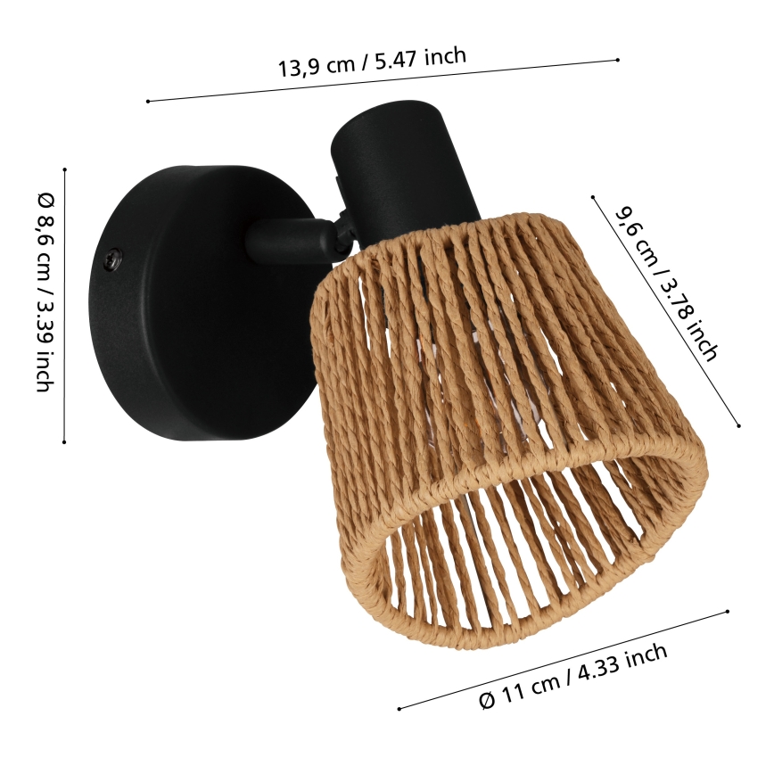 Eglo - Stensko usmerjeno svetilo 1xE14/10W/230V črna/bež