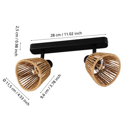 Eglo - Usmerna svetilka 2xE14/10W/230V črna/bež