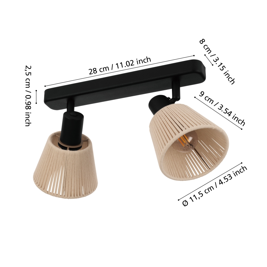 Eglo - Točkovna svetilka 2xE14/40W/230V bež/črna