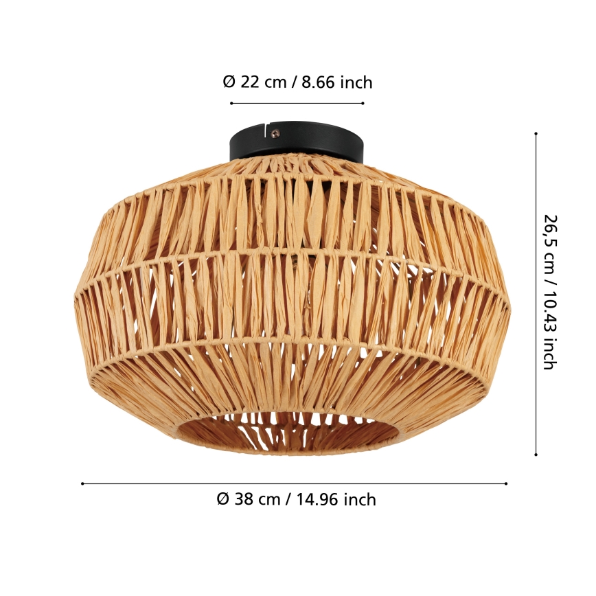 Eglo - stropno svetilo 1xE27/40W/230V, premer 38 cm, rjavo