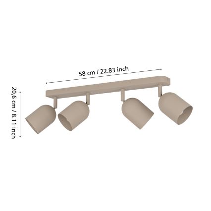 Eglo - Smerna stropna svetilka 4xE14/40W/230V bež