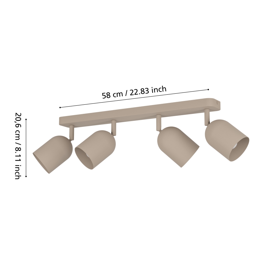Eglo - Smerna stropna svetilka 4xE14/40W/230V bež