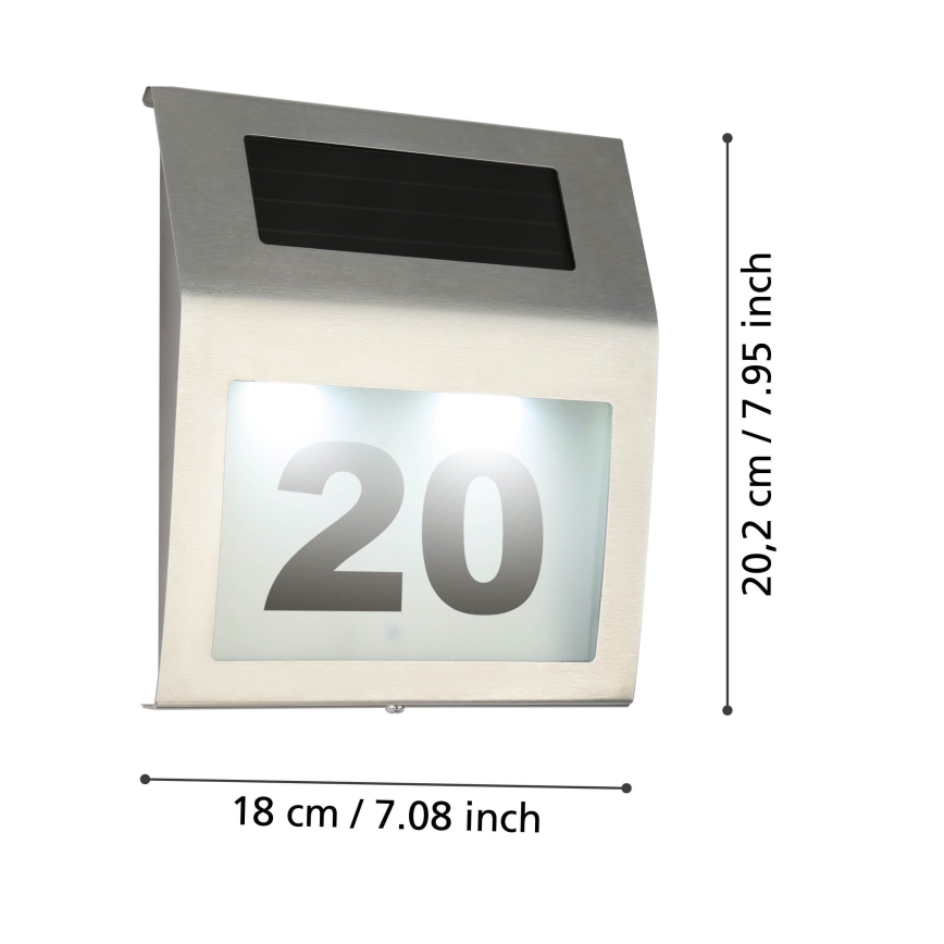 Eglo 48875 - LED Solarna hišna številka LED/1,2W/1,2V IP44 mat krom