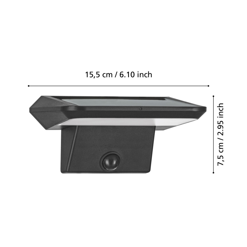 Eglo - LED Solarna stenska svetilka s senzorjem LED/20W/3,7V 2000 mAh IP44