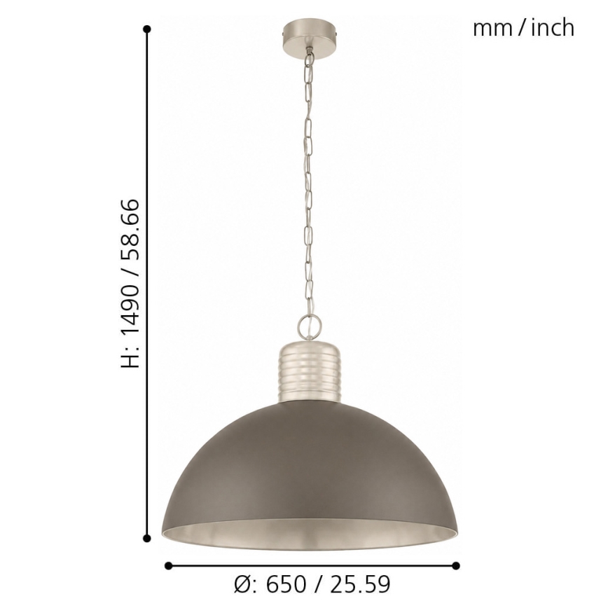 Eglo 49107 - Lestenec na verigi COLDRIDGE 1xE27/60W/230V