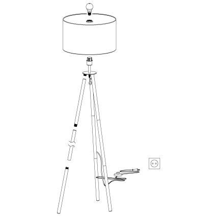 Eglo - Stoječa svetilka 1xE27/60W/230V