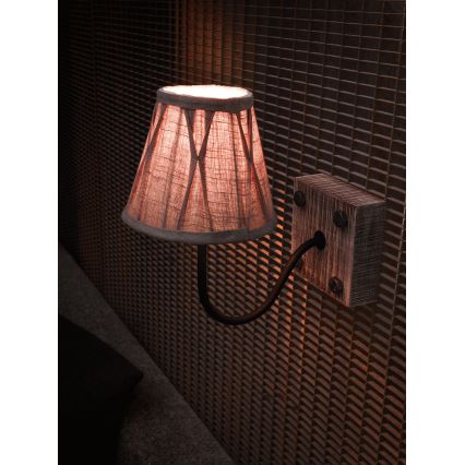 Eglo 49436 - Senčnik za talno svetilko VINTAGE siva lan E14 pr. 15,5 cm