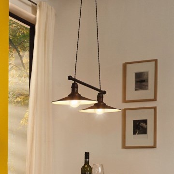 Eglo 49457 - Viseča svetilka na kablu STOCKBURY 2xE27/60W/230V