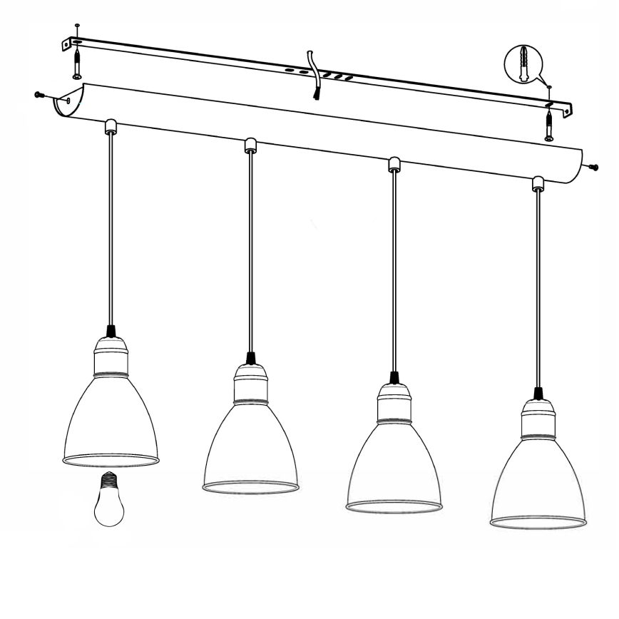 Eglo - Lestenec 4xE27/60W/230V