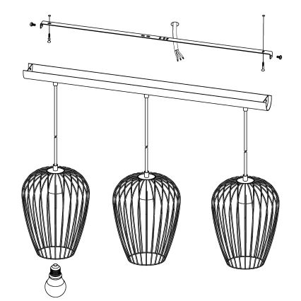 Eglo - Lestenec 3xE27/60W/230V